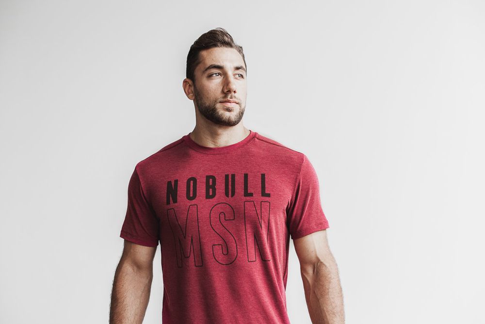 NOBULL Madison Tişört Erkek - Bordo - Turkiye (EGM-924160)